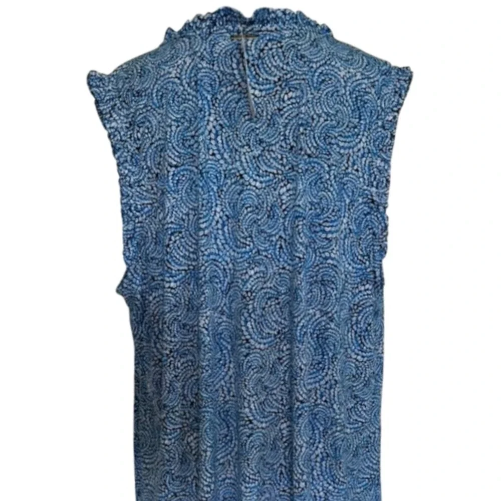 Michael Kors Grecian Blue Paisley Sleeveless Knee Length Shift Dress Size 3X NWT